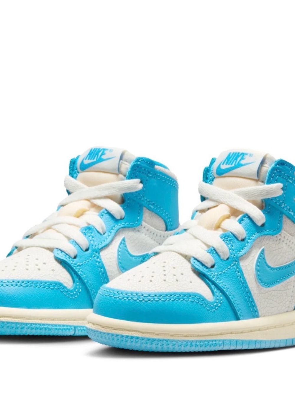 Nike Kids White and Turquoise High-Top Sneakers